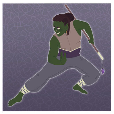 Arobak, half orc DND character